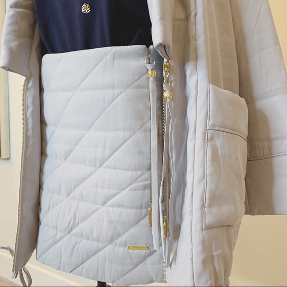 Puffy Padded Mini Grey Skirt with tassle detail - Picture 6 of 9